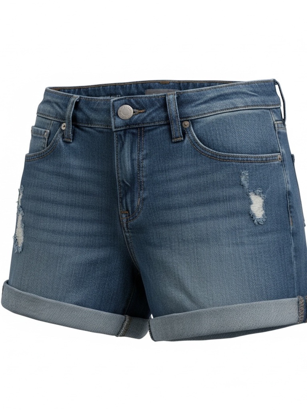 DL1961 Premium Denim Girls Distressed Roll Cuff Shorts, Dorado, size 12